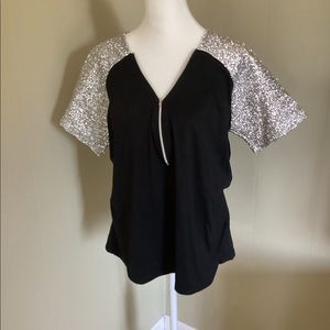 Black and silver top